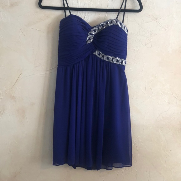 Blondie Nites Dresses & Skirts - Blonde Nites Royal Blue Strapless Dress Size 3
